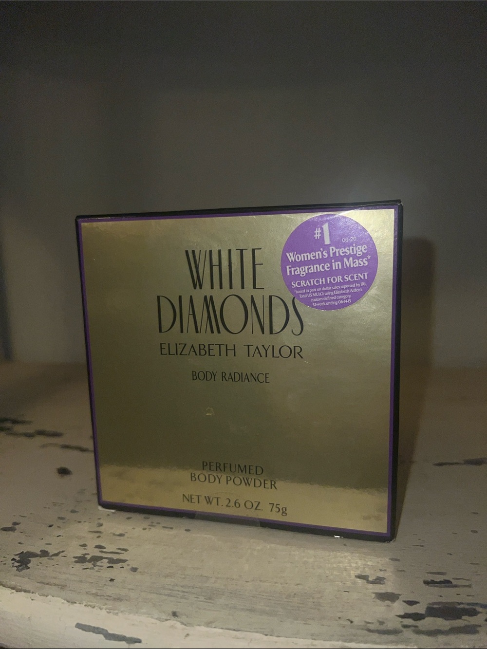 Unopened White Diamonds by Elizabeth Taylor Body Radiance - Gold and Purple Box